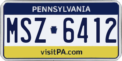 PA license plate MSZ6412
