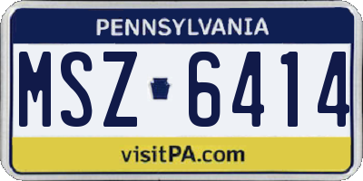 PA license plate MSZ6414