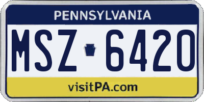 PA license plate MSZ6420