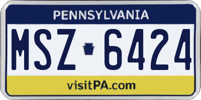 PA license plate MSZ6424