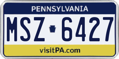 PA license plate MSZ6427