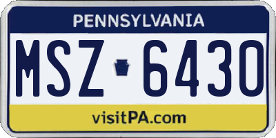 PA license plate MSZ6430