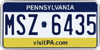 PA license plate MSZ6435