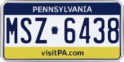 PA license plate MSZ6438