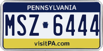 PA license plate MSZ6444