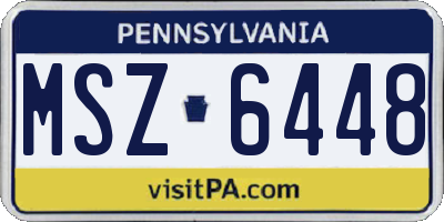 PA license plate MSZ6448