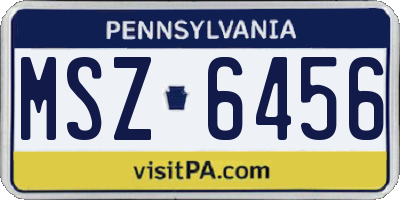 PA license plate MSZ6456