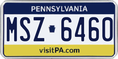 PA license plate MSZ6460