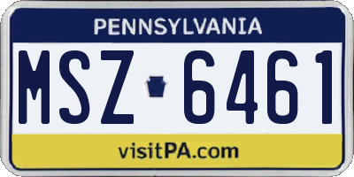 PA license plate MSZ6461