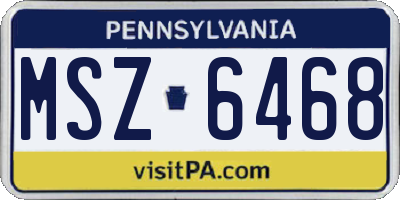 PA license plate MSZ6468