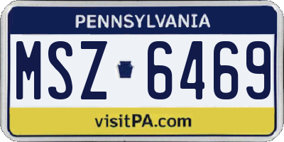 PA license plate MSZ6469