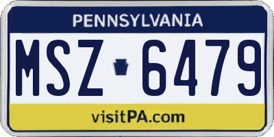 PA license plate MSZ6479