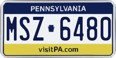 PA license plate MSZ6480