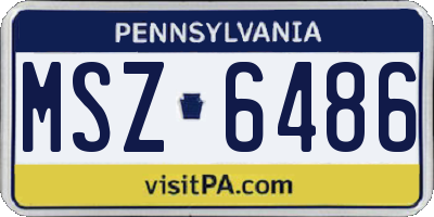 PA license plate MSZ6486