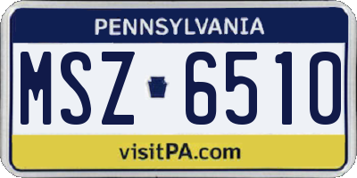 PA license plate MSZ6510