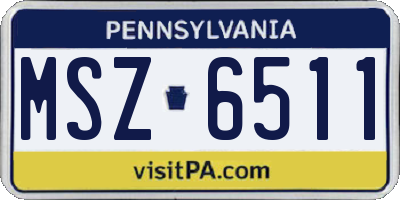 PA license plate MSZ6511