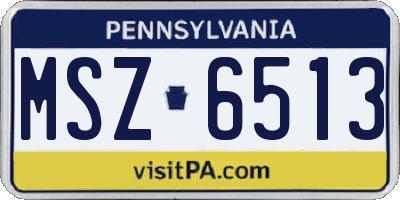 PA license plate MSZ6513