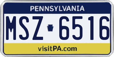 PA license plate MSZ6516