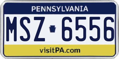 PA license plate MSZ6556
