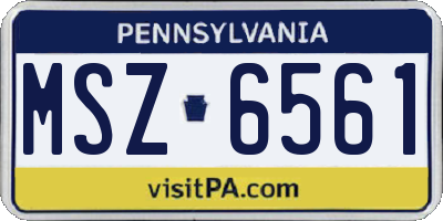 PA license plate MSZ6561