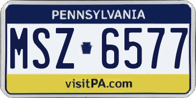 PA license plate MSZ6577