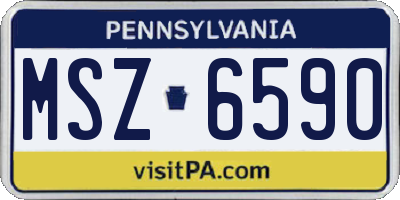 PA license plate MSZ6590