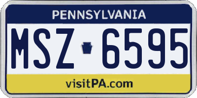 PA license plate MSZ6595
