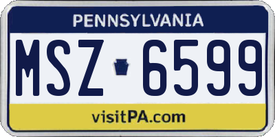 PA license plate MSZ6599