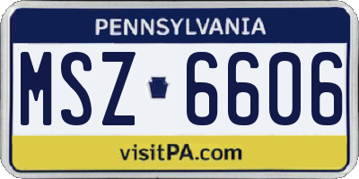PA license plate MSZ6606