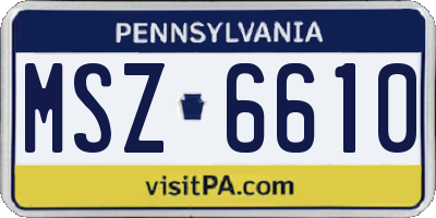PA license plate MSZ6610