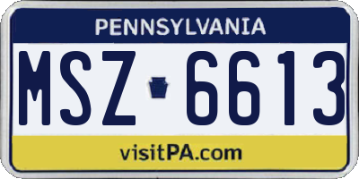 PA license plate MSZ6613