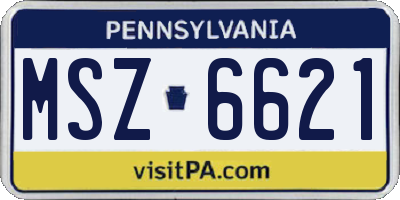 PA license plate MSZ6621