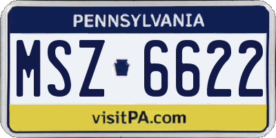 PA license plate MSZ6622