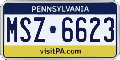 PA license plate MSZ6623