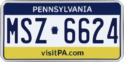 PA license plate MSZ6624