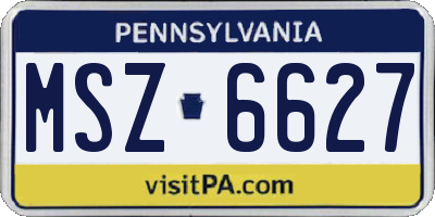 PA license plate MSZ6627