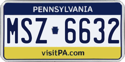 PA license plate MSZ6632
