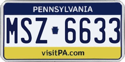 PA license plate MSZ6633