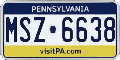 PA license plate MSZ6638