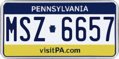 PA license plate MSZ6657