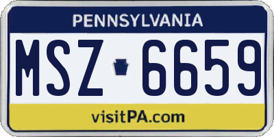PA license plate MSZ6659