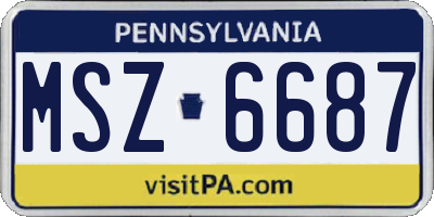 PA license plate MSZ6687