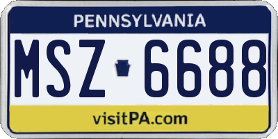 PA license plate MSZ6688