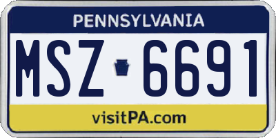 PA license plate MSZ6691