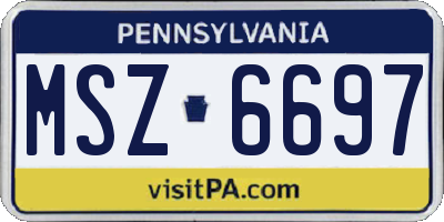 PA license plate MSZ6697