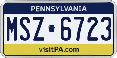 PA license plate MSZ6723