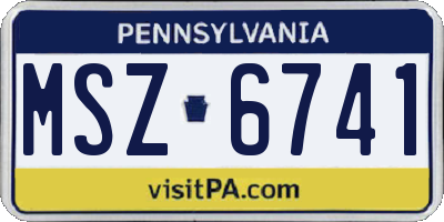 PA license plate MSZ6741