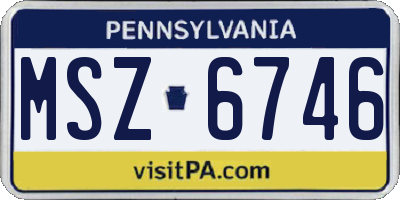 PA license plate MSZ6746