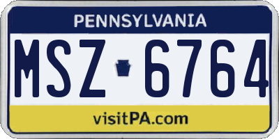 PA license plate MSZ6764