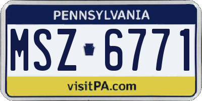 PA license plate MSZ6771